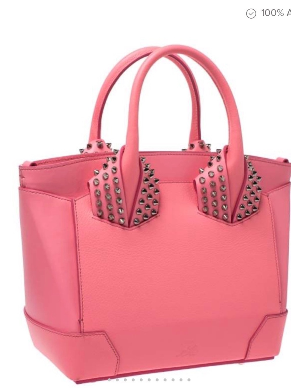 Christian Louboutin Pink Studded Women’s Leather Satchel NEW Full inclusion - Picture 2 of 11